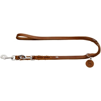 Hunter Verstellbare Führleine Solid Education cognac 1,8 cm, 2 m