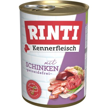 RINTI Kennerfleisch Nassfutter Hund, Adult, Dose, Schinken 24x400 g