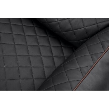 Knuffelwuff Hundebett Milan aus laser-gestepptem Kunstleder schwarz M-L